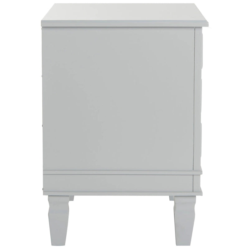 Table de chevet 3 tiroirs style français gris/blanc – 1 personne