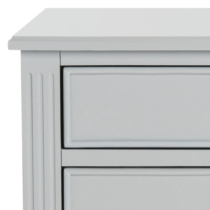 Table de chevet 3 tiroirs style français gris/blanc – 1 personne