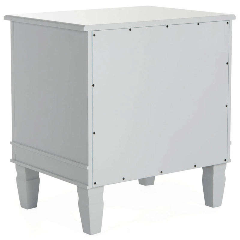 Table de chevet 3 tiroirs style français gris/blanc – 1 personne