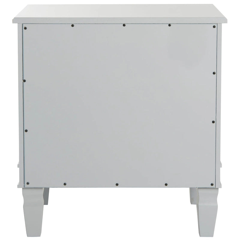 Table de chevet 3 tiroirs style français gris/blanc – 1 personne