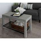 Banc d'entrée de ferme 2 personnes blanc/marron rustique/gris avec étagère à chaussures