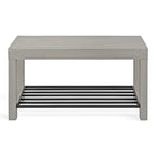 Banc d'entrée de ferme 2 personnes blanc/marron rustique/gris avec étagère à chaussures
