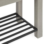 Banc d'entrée de ferme 2 personnes blanc/marron rustique/gris avec étagère à chaussures