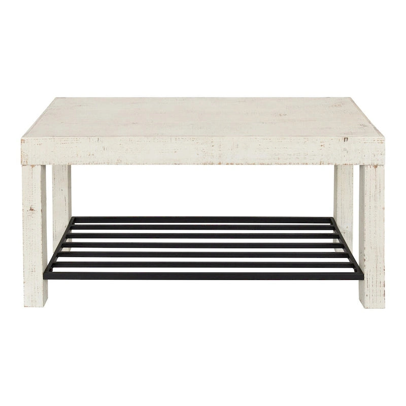 Banc d'entrée de ferme 2 personnes blanc/marron rustique/gris avec étagère à chaussures