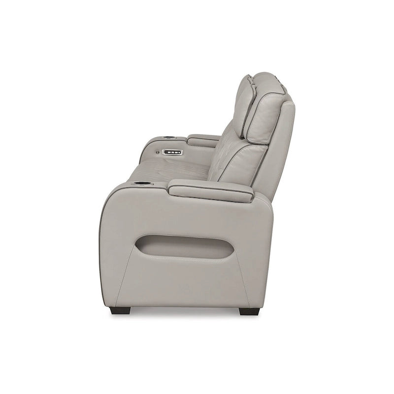 Canapé inclinable électrique gris, 3 places, 86"L × 38.5"P × 44.5"H