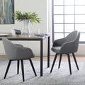 Fauteuil d'appoint pivotant à dossier arrondi, gris/anthracite/camel, 1 place