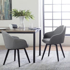 Fauteuil d'appoint pivotant à dossier arrondi, gris/anthracite/camel, 1 place