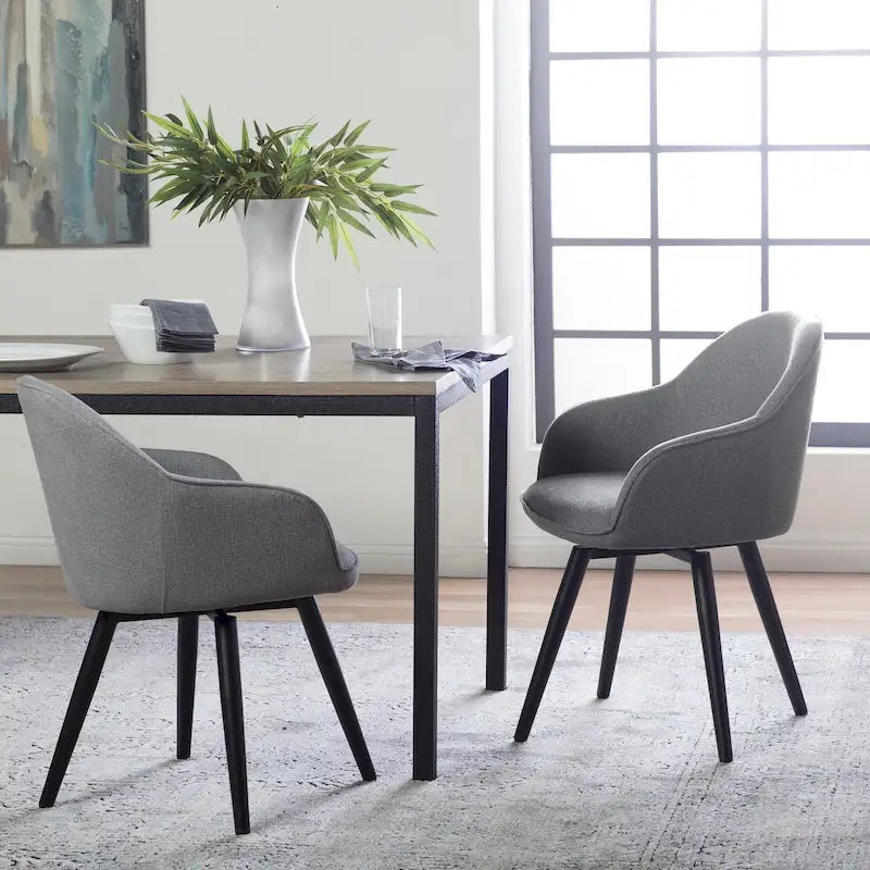 Fauteuil d'appoint pivotant à dossier arrondi, gris/anthracite/camel, 1 place