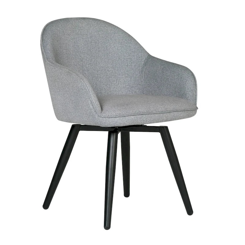 Fauteuil d'appoint pivotant à dossier arrondi, gris/anthracite/camel, 1 place