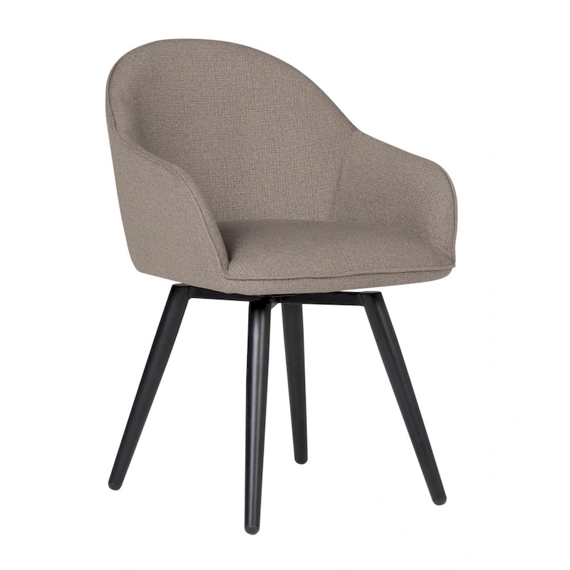 Fauteuil d'appoint pivotant à dossier arrondi, gris/anthracite/camel, 1 place