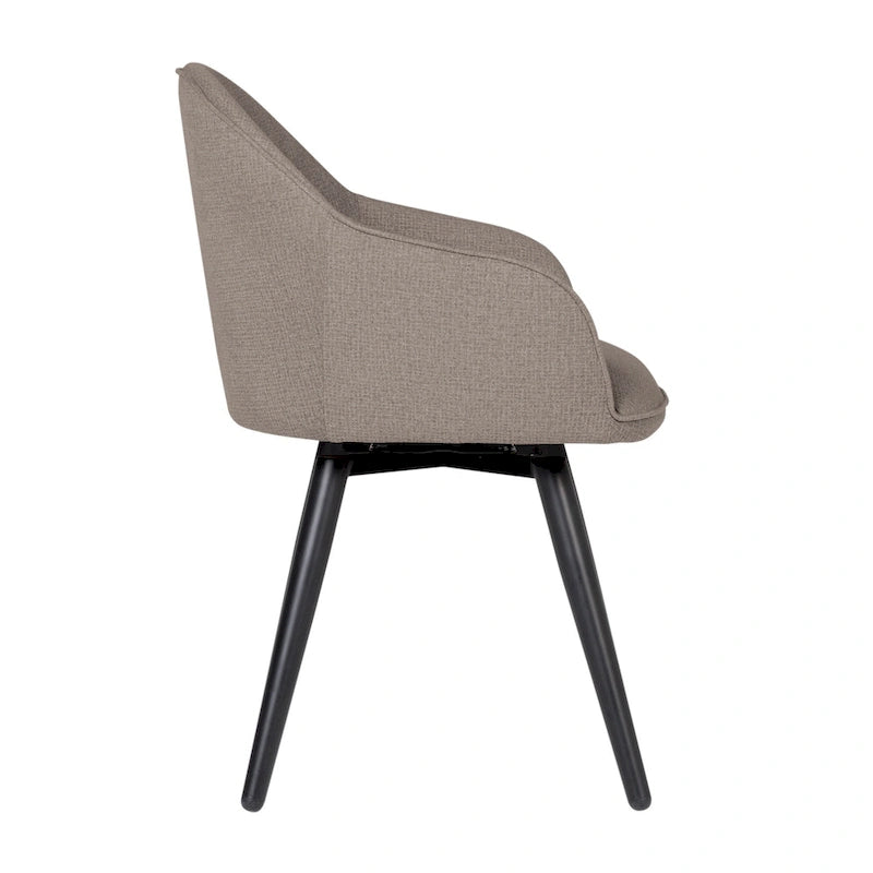Fauteuil d'appoint pivotant à dossier arrondi, gris/anthracite/camel, 1 place