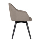 Fauteuil d'appoint pivotant à dossier arrondi, gris/anthracite/camel, 1 place