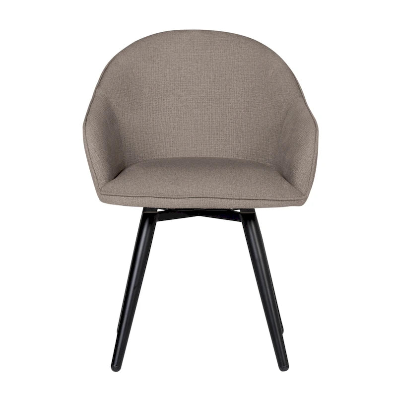 Fauteuil d'appoint pivotant à dossier arrondi, gris/anthracite/camel, 1 place