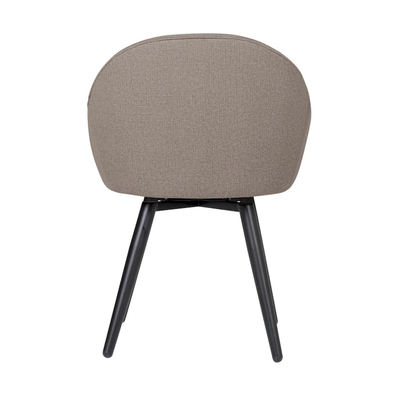 Fauteuil d'appoint pivotant à dossier arrondi, gris/anthracite/camel, 1 place
