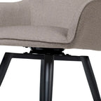Fauteuil d'appoint pivotant à dossier arrondi, gris/anthracite/camel, 1 place