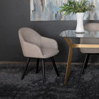 Fauteuil d'appoint pivotant à dossier arrondi, gris/anthracite/camel, 1 place