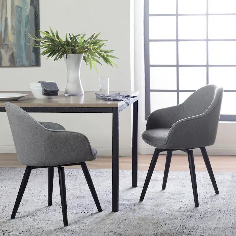 Fauteuil d'appoint pivotant à dossier arrondi, gris/anthracite/camel, 1 place