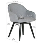 Fauteuil d'appoint pivotant à dossier arrondi, gris/anthracite/camel, 1 place