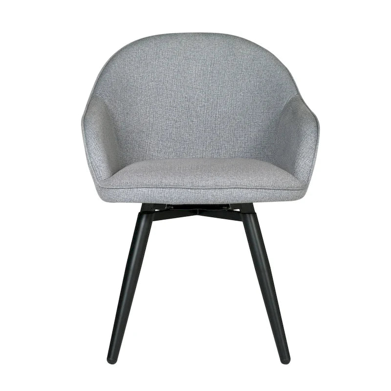 Fauteuil d'appoint pivotant à dossier arrondi, gris/anthracite/camel, 1 place