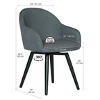 Fauteuil d'appoint pivotant à dossier arrondi, gris/anthracite/camel, 1 place