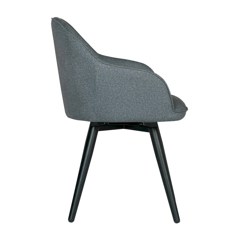 Fauteuil d'appoint pivotant à dossier arrondi, gris/anthracite/camel, 1 place