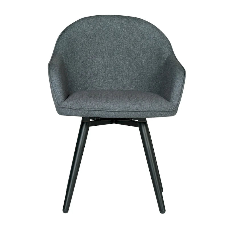 Fauteuil d'appoint pivotant à dossier arrondi, gris/anthracite/camel, 1 place
