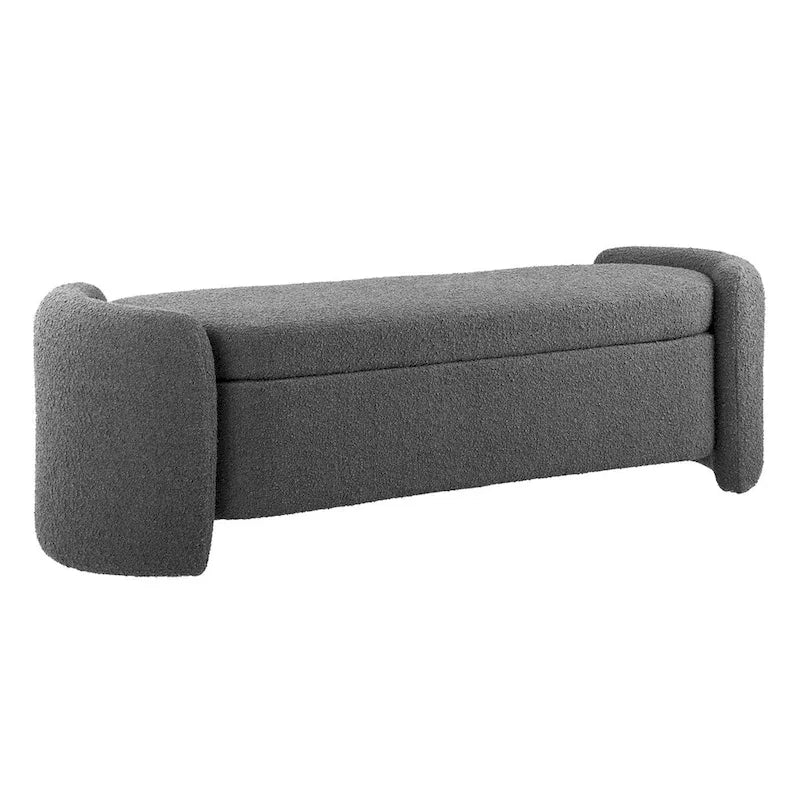 Banc de rangement en boucle anthracite et ivoire – 1 place