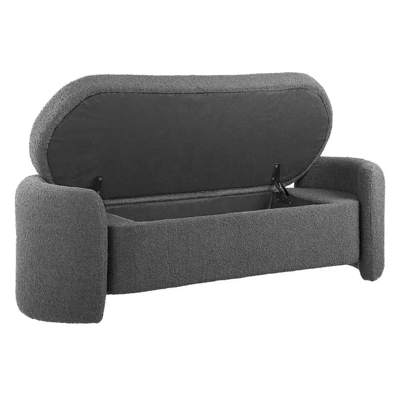 Banc de rangement en boucle anthracite et ivoire – 1 place
