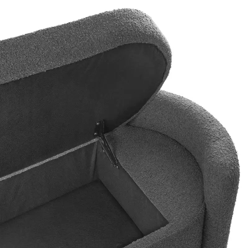 Banc de rangement en boucle anthracite et ivoire – 1 place