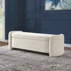 Banc de rangement en boucle anthracite et ivoire – 1 place