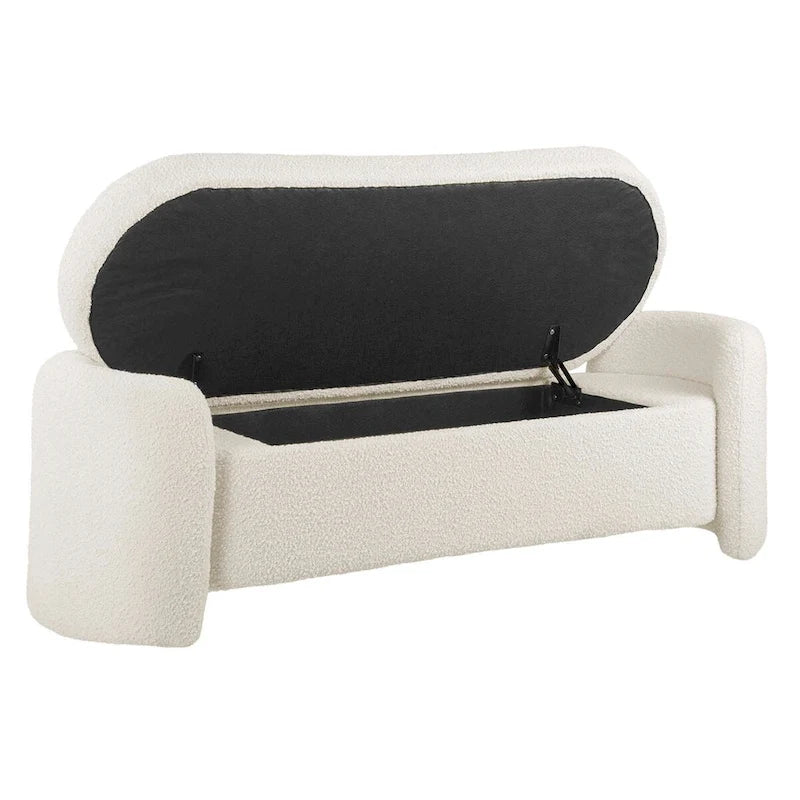 Banc de rangement en boucle anthracite et ivoire – 1 place