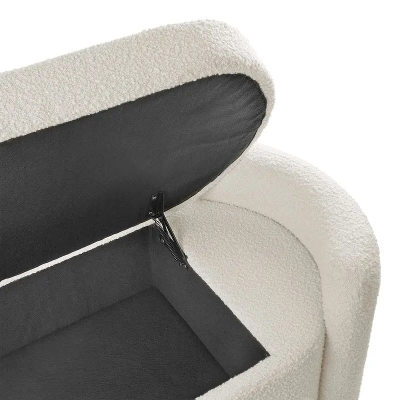 Banc de rangement en boucle anthracite et ivoire – 1 place