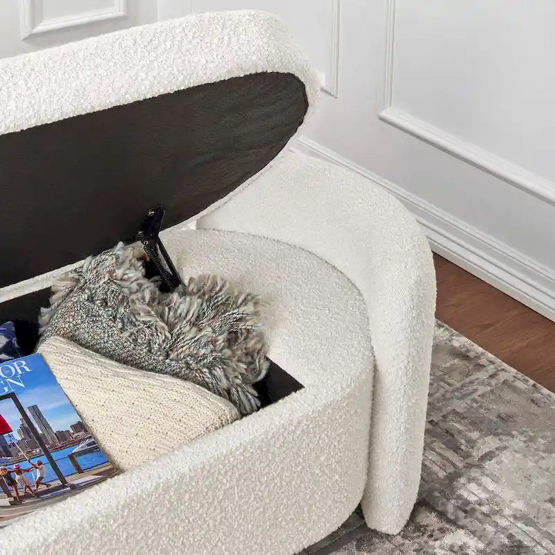 Banc de rangement en boucle anthracite et ivoire – 1 place