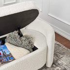 Banc de rangement en boucle anthracite et ivoire – 1 place
