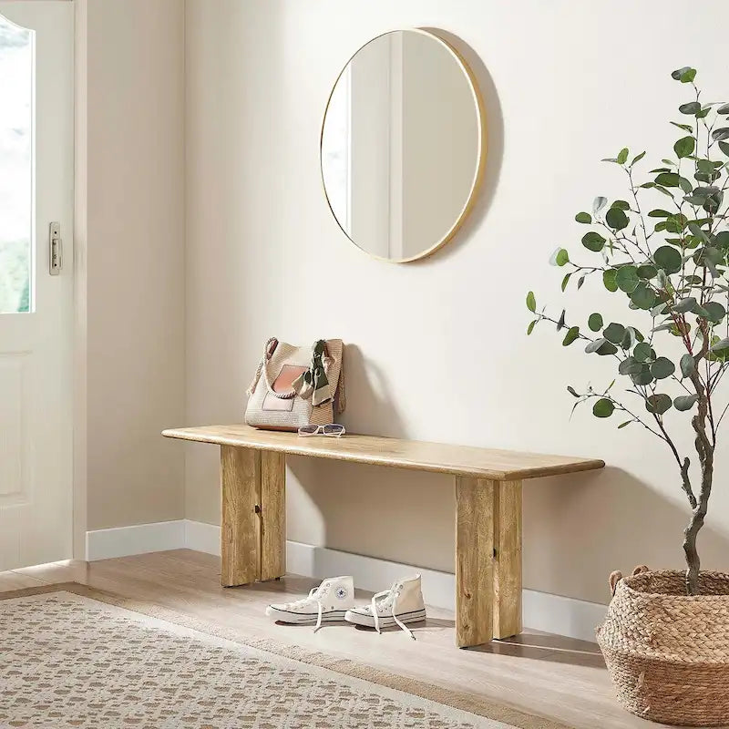 Banc de salle à manger en bois 58 po, Chêne / Noyer, 3 places