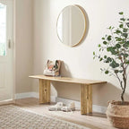 Banc de salle à manger en bois 58 po, Chêne / Noyer, 3 places
