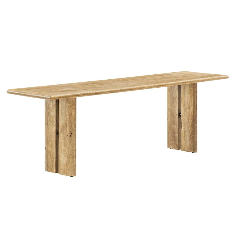 Banc de salle à manger en bois 58 po, Chêne / Noyer, 3 places