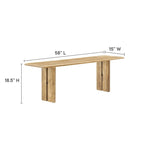 Banc de salle à manger en bois 58 po, Chêne / Noyer, 3 places