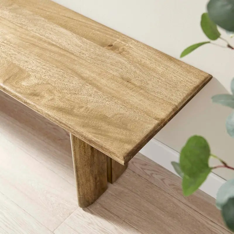 Banc de salle à manger en bois 58 po, Chêne / Noyer, 3 places