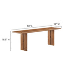 Banc de salle à manger en bois 58 po, Chêne / Noyer, 3 places