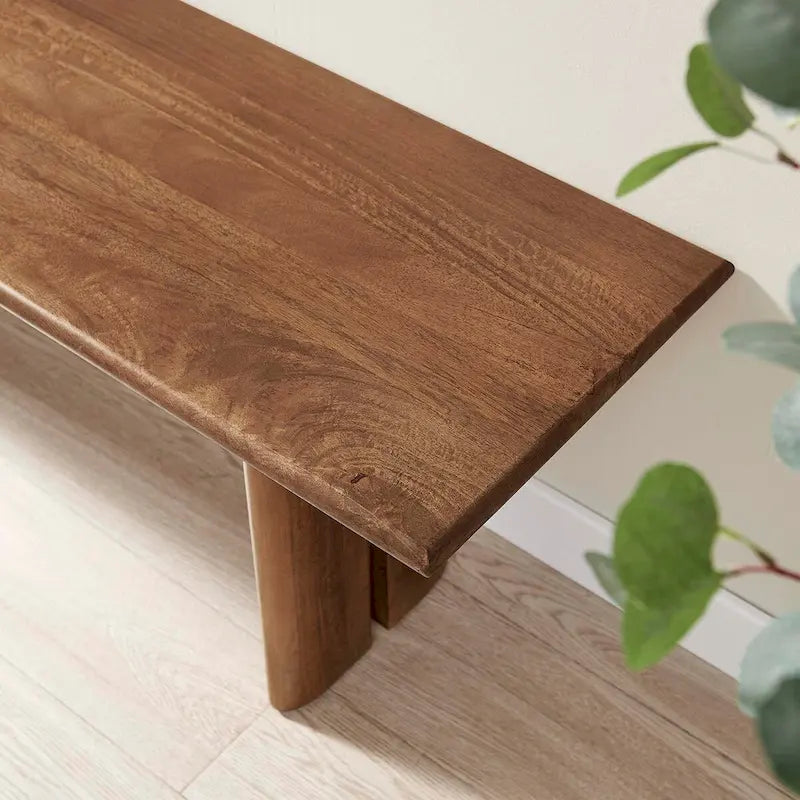 Banc de salle à manger en bois 58 po, Chêne / Noyer, 3 places