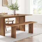 Banc de salle à manger en bois 58 po, Chêne / Noyer, 3 places