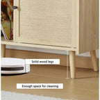 Meuble d'appoint pour tourne-disque rétro couleur bois et noyer brun avec rangement, 123 cm (L) x 40 cm (P) x 75 cm (H)