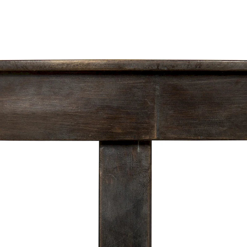 Bout de canapé rond avec plateau en métal, Bronze / Chêne, 1 place