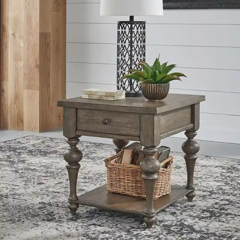 Ensemble de 3 tables basses et tables d'appoint style ferme taupe poussiéreux