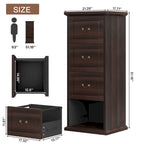 Classeur vertical 4 tiroirs en bois, 130 cm de haut, format A4 et Lettre, 1 personne