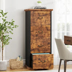 Classeur vertical 4 tiroirs en bois, 130 cm de haut, format A4 et Lettre, 1 personne