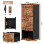 Classeur vertical 4 tiroirs en bois, 130 cm de haut, format A4 et Lettre, 1 personne