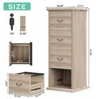 Classeur vertical 4 tiroirs en bois, 130 cm de haut, format A4 et Lettre, 1 personne