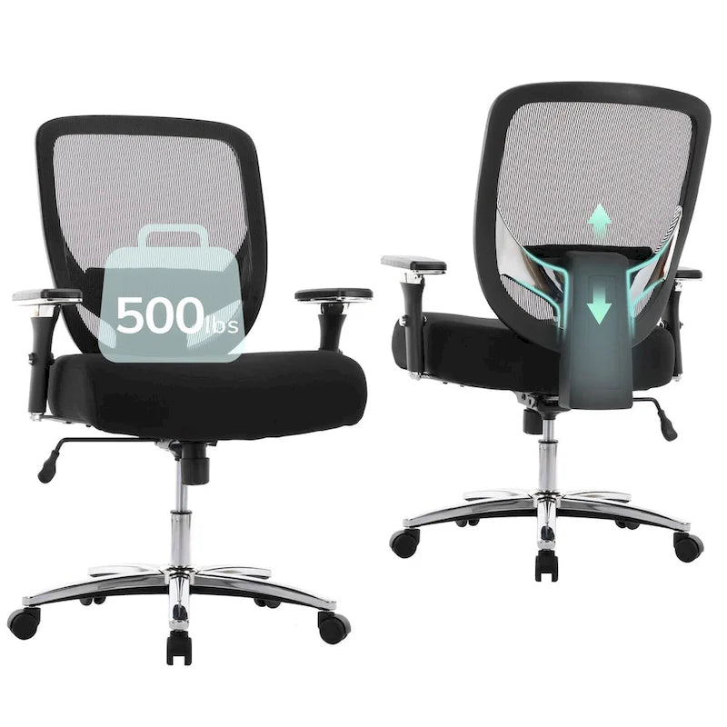 Chaise de bureau ergonomique en similicuir noir, pivotante, pour 1 personne, capacité de 227 kg